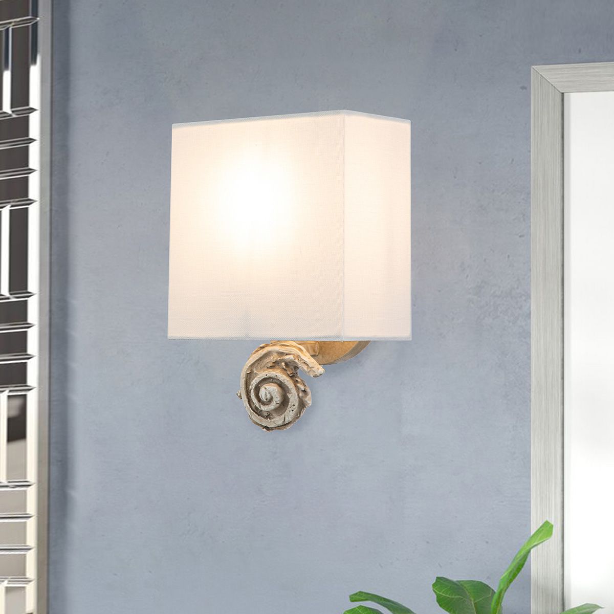 Swirl Small Bone White Wall Light
