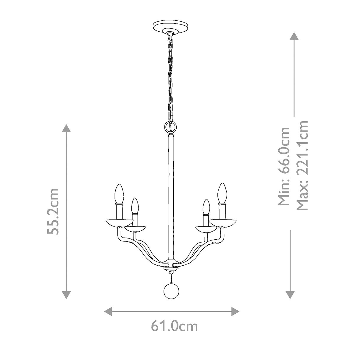 Feiss Annie 4 Light White Chandelier
