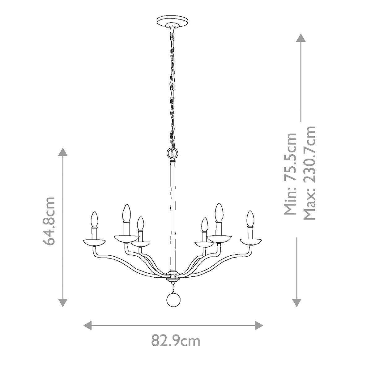 Feiss Annie 6 Light White Chandelier