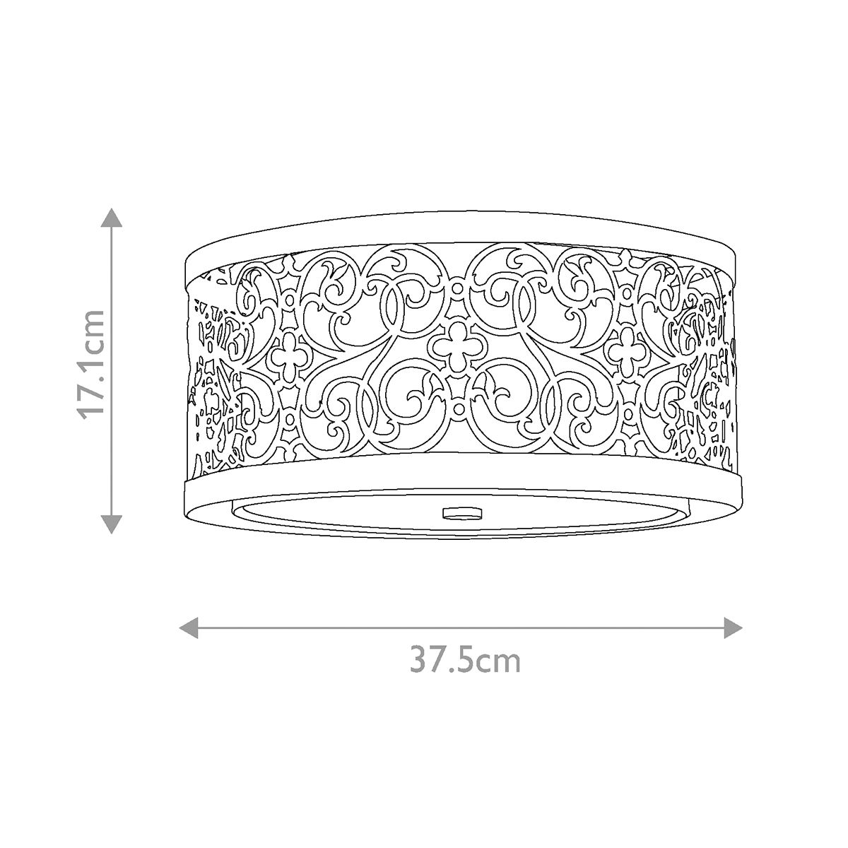 Feiss Arabesque Silver Leaf 2 Light Ceiling Flush