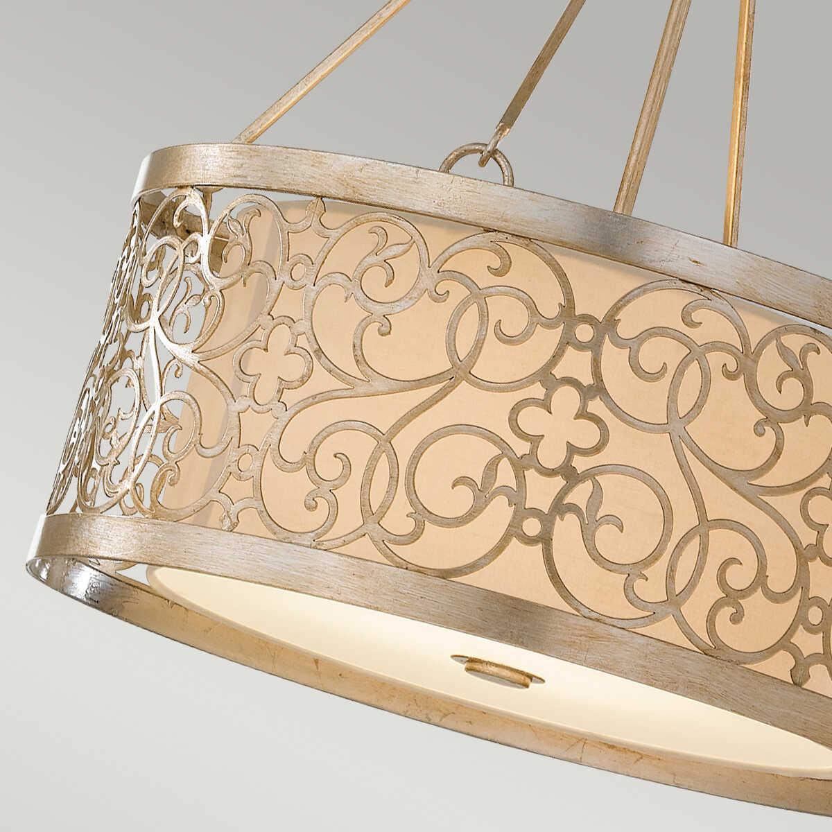 Feiss Arabesque Silver Leaf Patina Ceiling Pendant-OPEN-BOX-50-290626