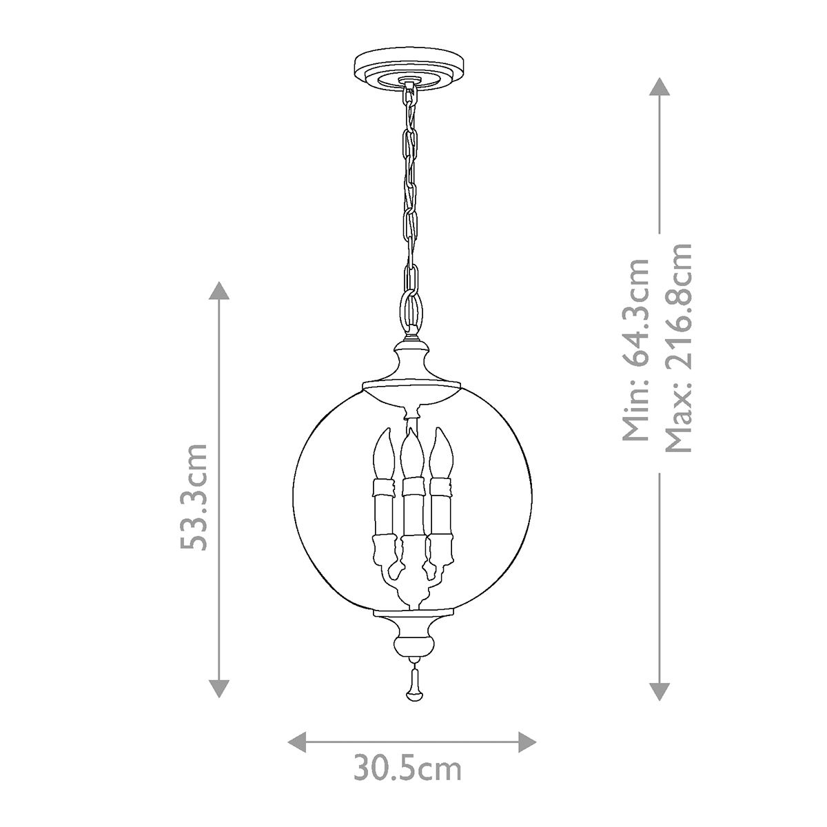 Feiss Argento Ceiling Lantern 1 Light Oxidized Silver Leaf