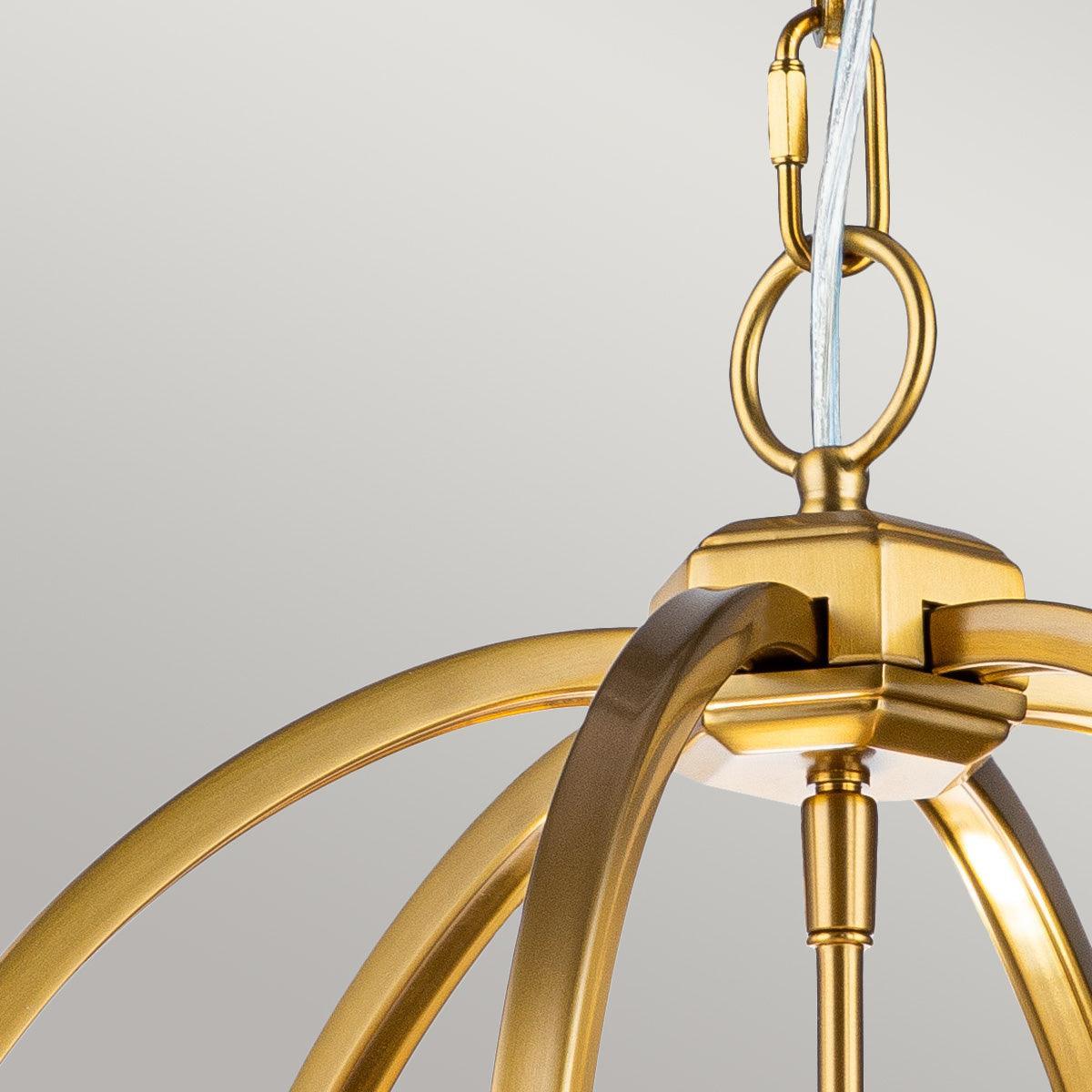 Feiss Corinne 3 Light Medium Brass Pendant-WAREHOUSE-40-260626