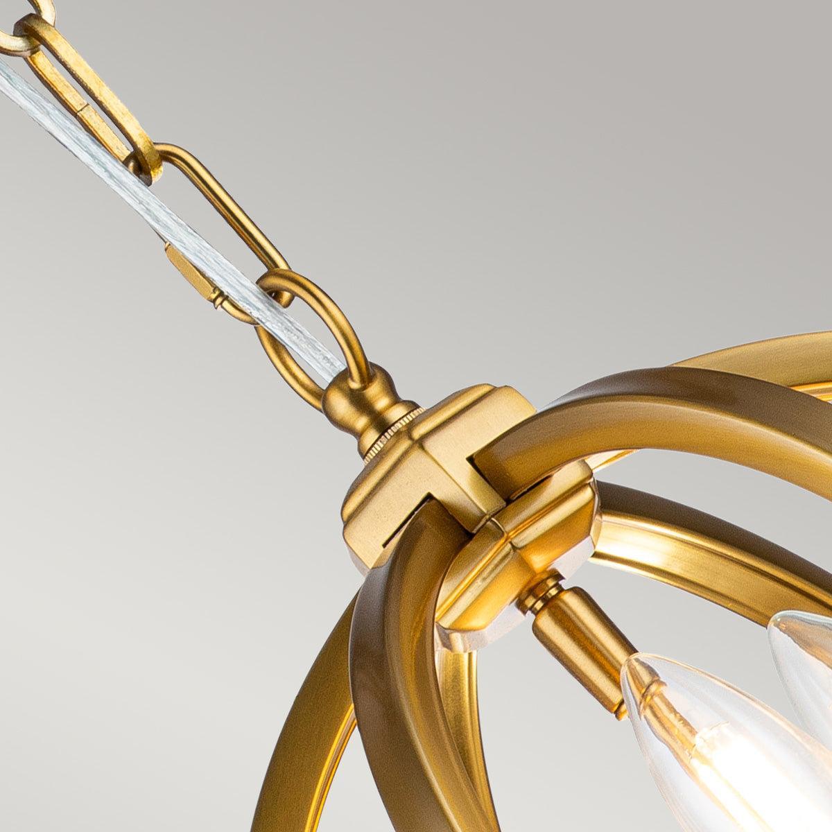 Feiss Corinne 3 Light Small Brass Pendant-WAREHOUSE-40-240426