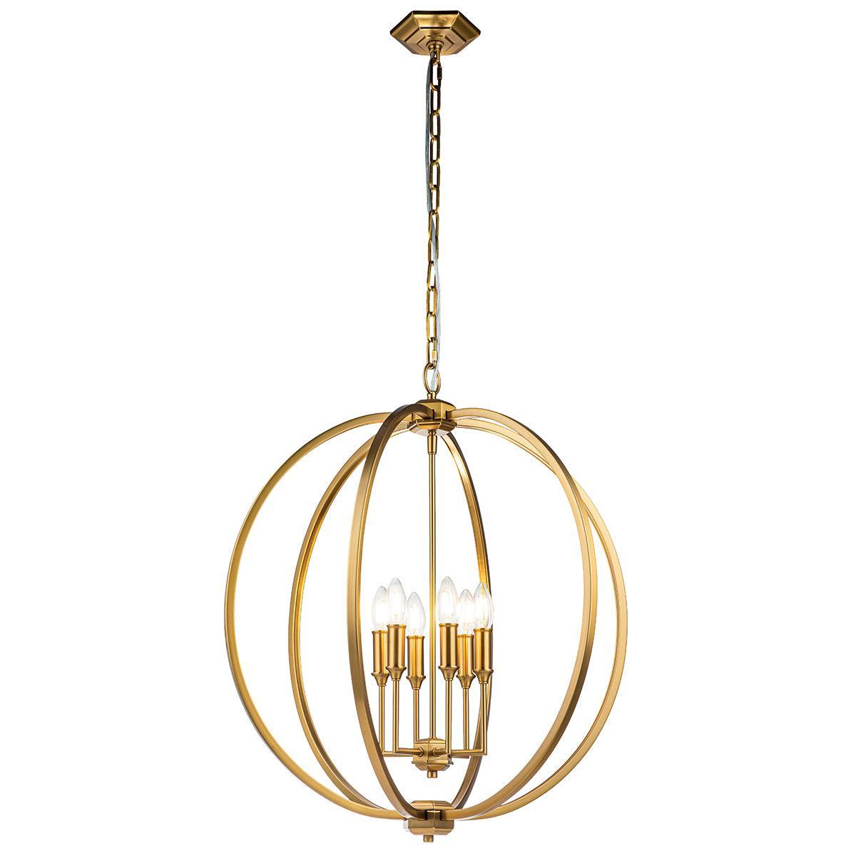 Feiss Corinne 6 Light Brass Pendant-warehouse-40