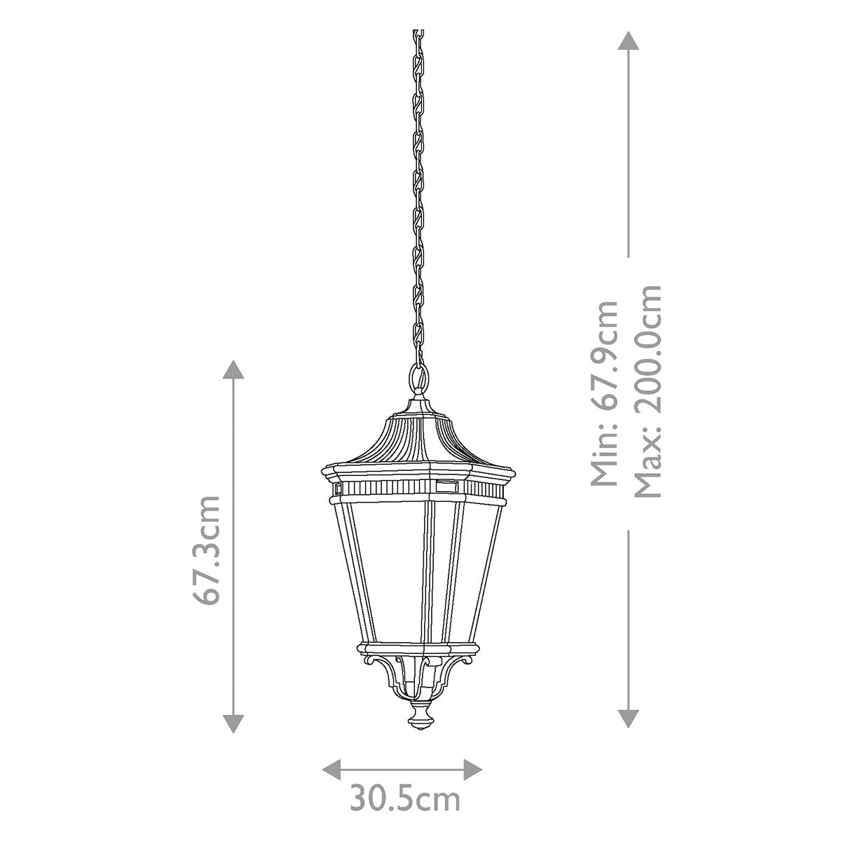 Feiss Cotswold Lane Black Large Outdoor Pendant Light