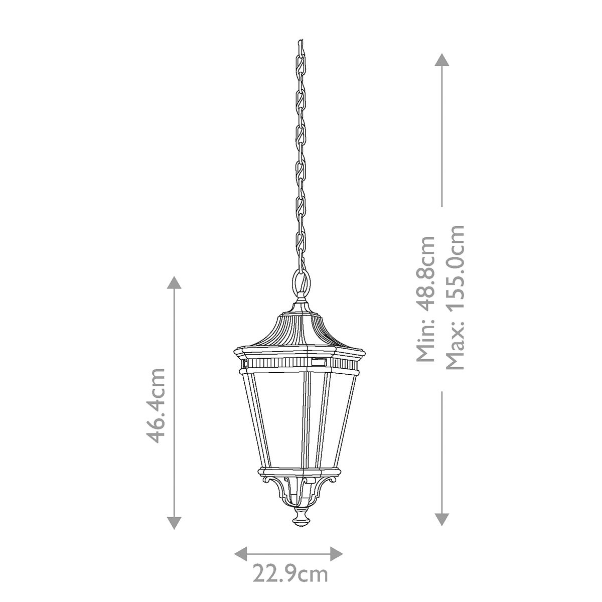 Feiss Cotswold Lane Black Medium Outdoor Pendant Light