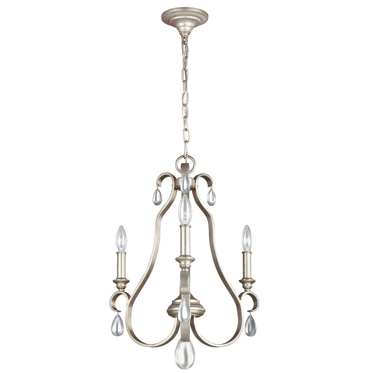 Feiss DeWitt 3 Light Chandelier Ceiling Light - Sunrise Silver