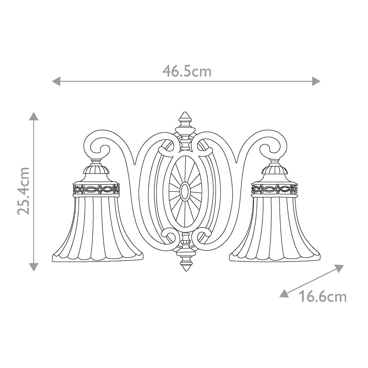 Elstead Feiss Drawing Room Twin Arm Walnut Wall Light