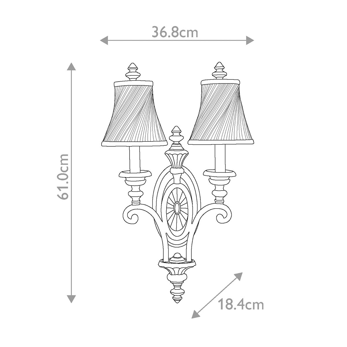 Feiss Drawing Room Walnut Finish Twin Arm Wall Light