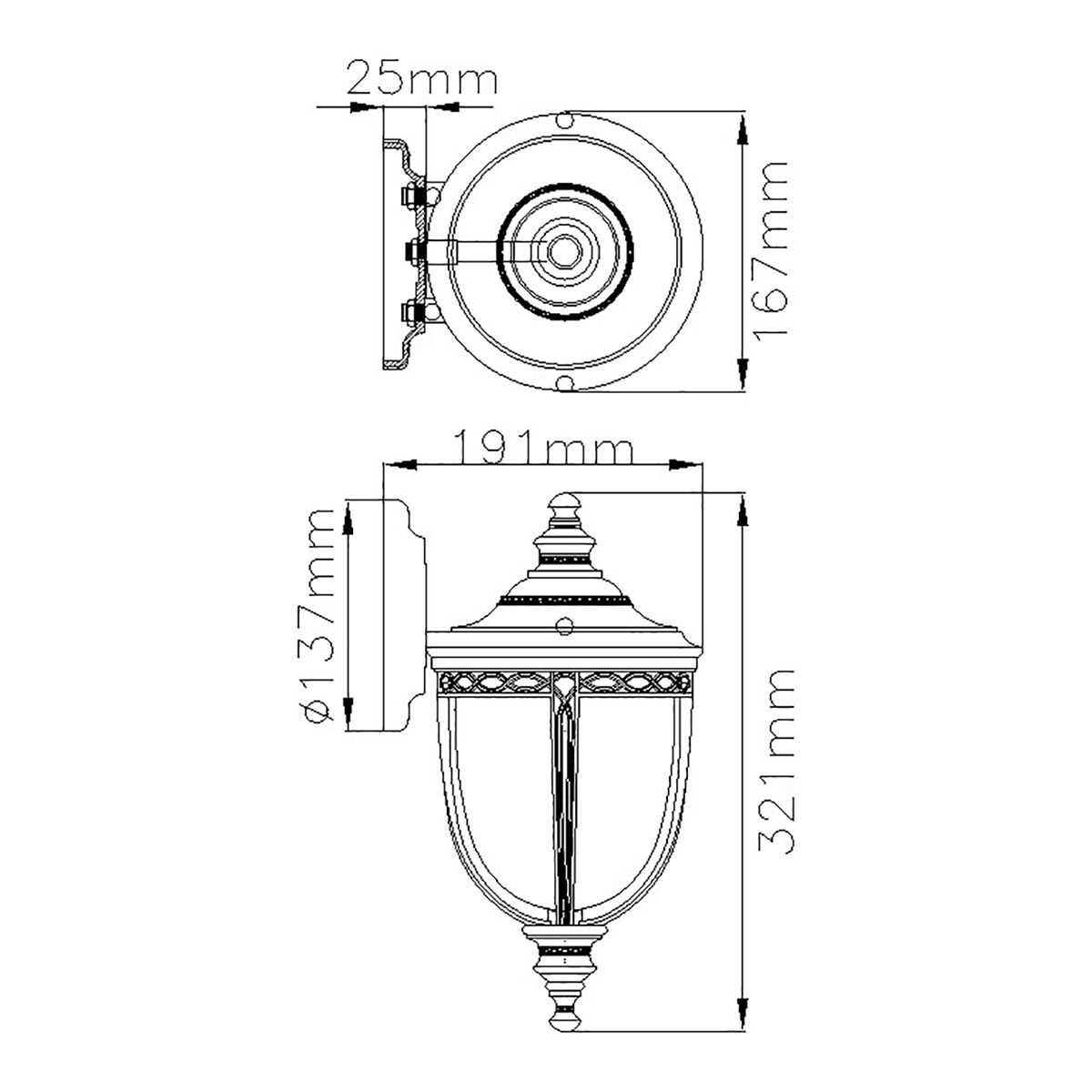 Feiss English Bridle Black Small Outdoor Wall Light