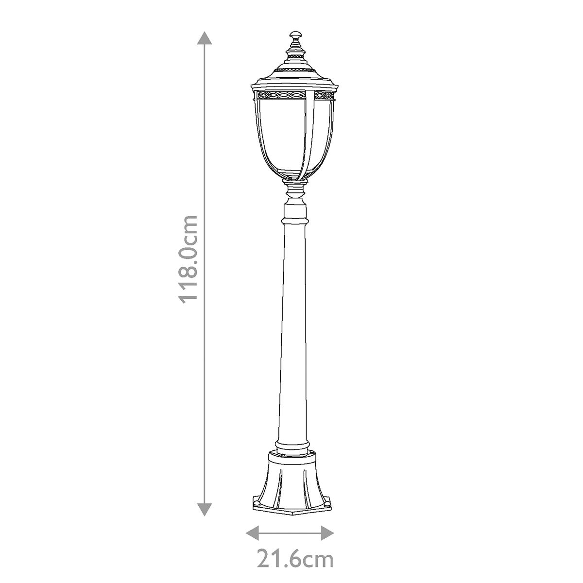 Feiss English Bridle Black Medium Outdoor Bollard Lantern