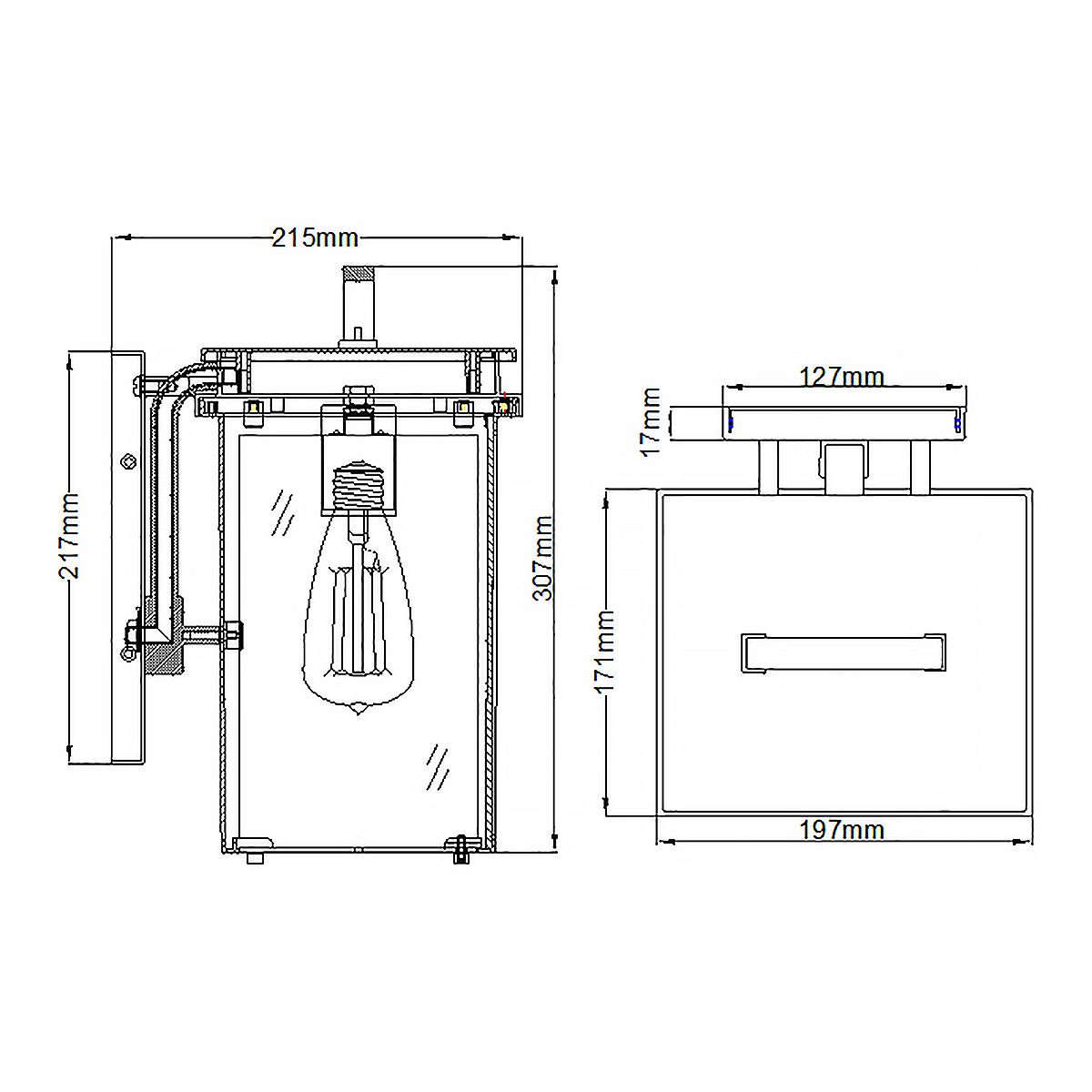 Glenview 1 Light Medium Bronze Outdoor Wall Lantern