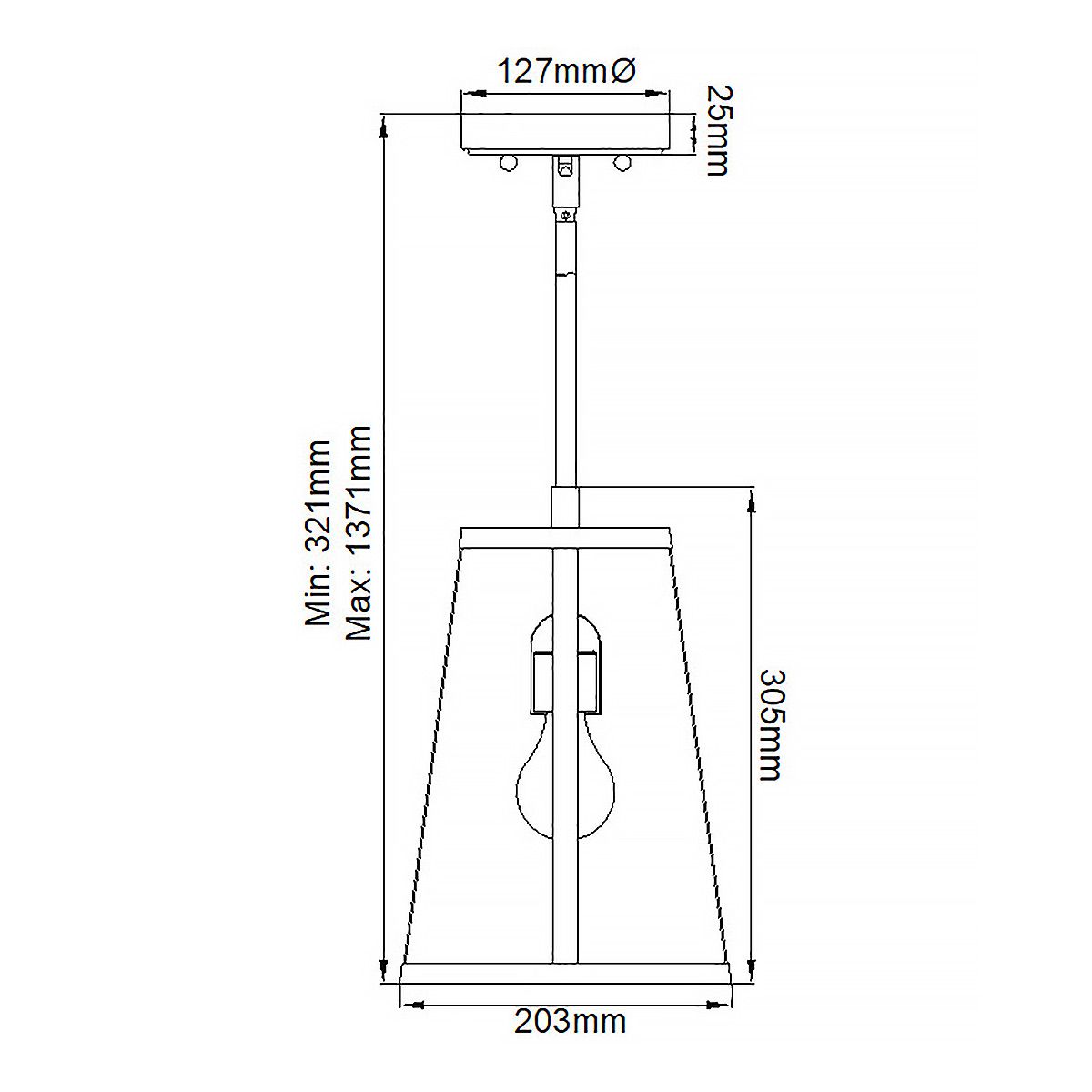 Feiss Harrow Small Ceiling Lantern - 1 Light Nickel