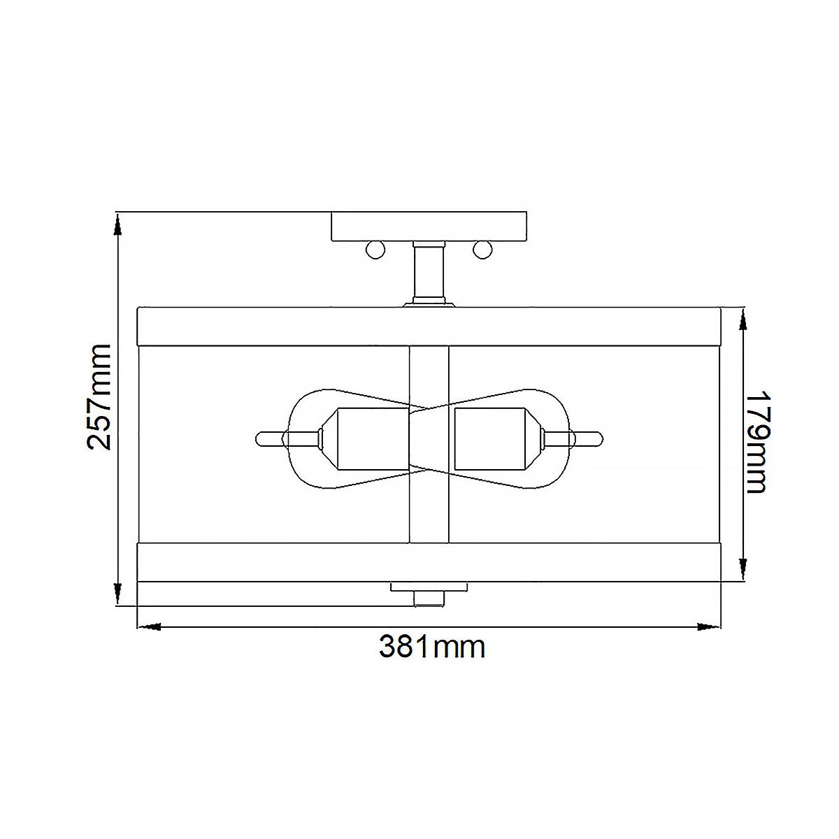 Feiss Harrow 2 Light Semi Flush Polished Nickel Ceiling Light