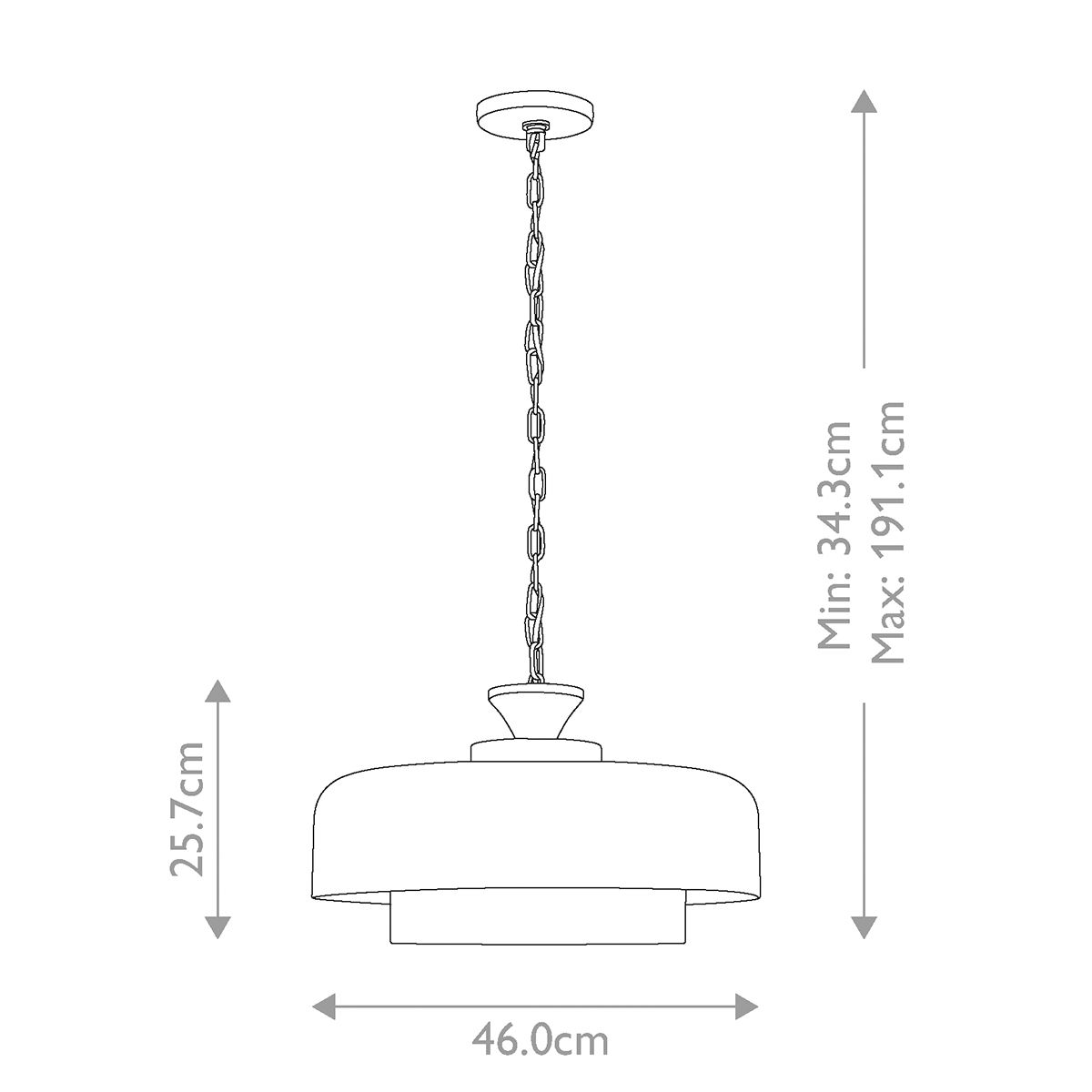 Feiss Haymarket 1 Light Galvanized Ceiling Pendant