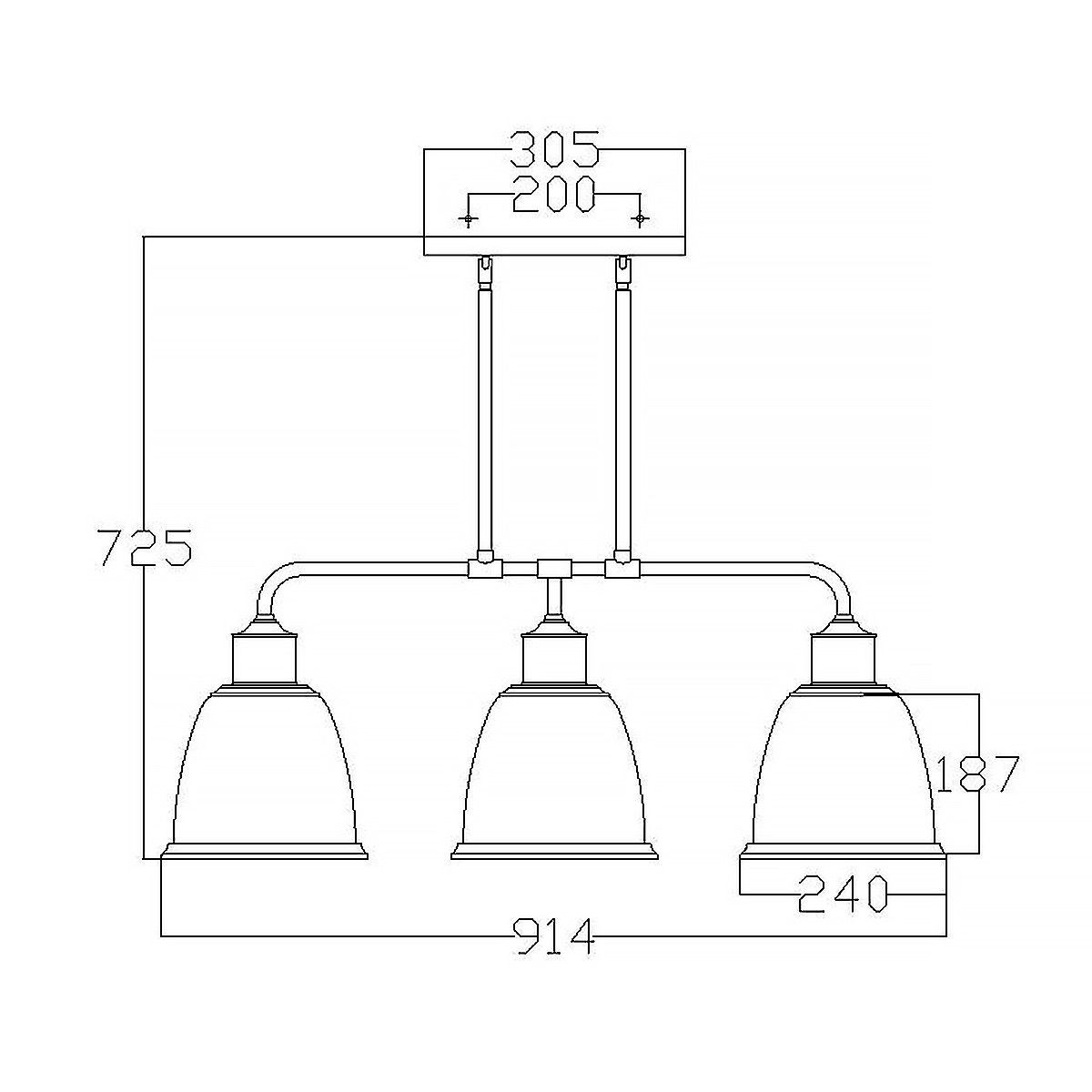 Feiss Hobson 3 Light Island Pendant Satin Nickel-OPEN-BOX-50-290626