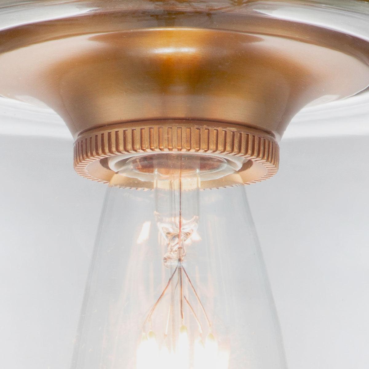 Feiss Hounslow 1 Light Brass Flush Light - Glass Shade-OPEN-BOX-50-270826