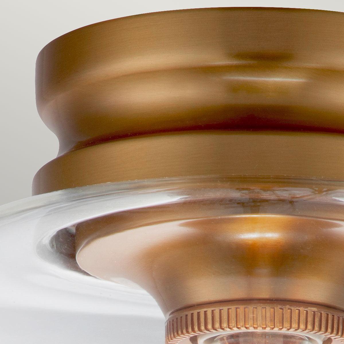 Feiss Hounslow 1 Light Brass Flush Light - Glass Shade-OPEN-BOX-50-270826