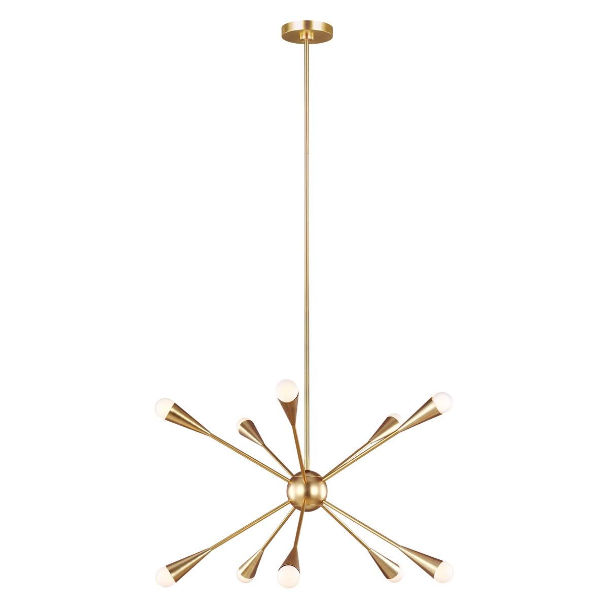 Jax 10 Light Brass Chandelier by Feiss Lighting FE-JAX10-BB