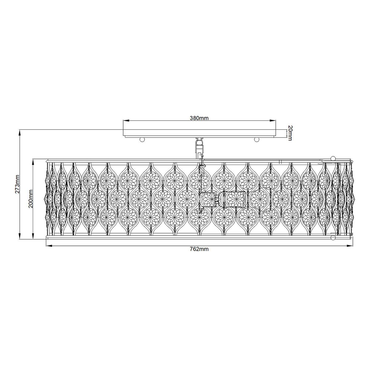 Feiss Lucia 6 Light Flush Burnished Silver Ceiling Light