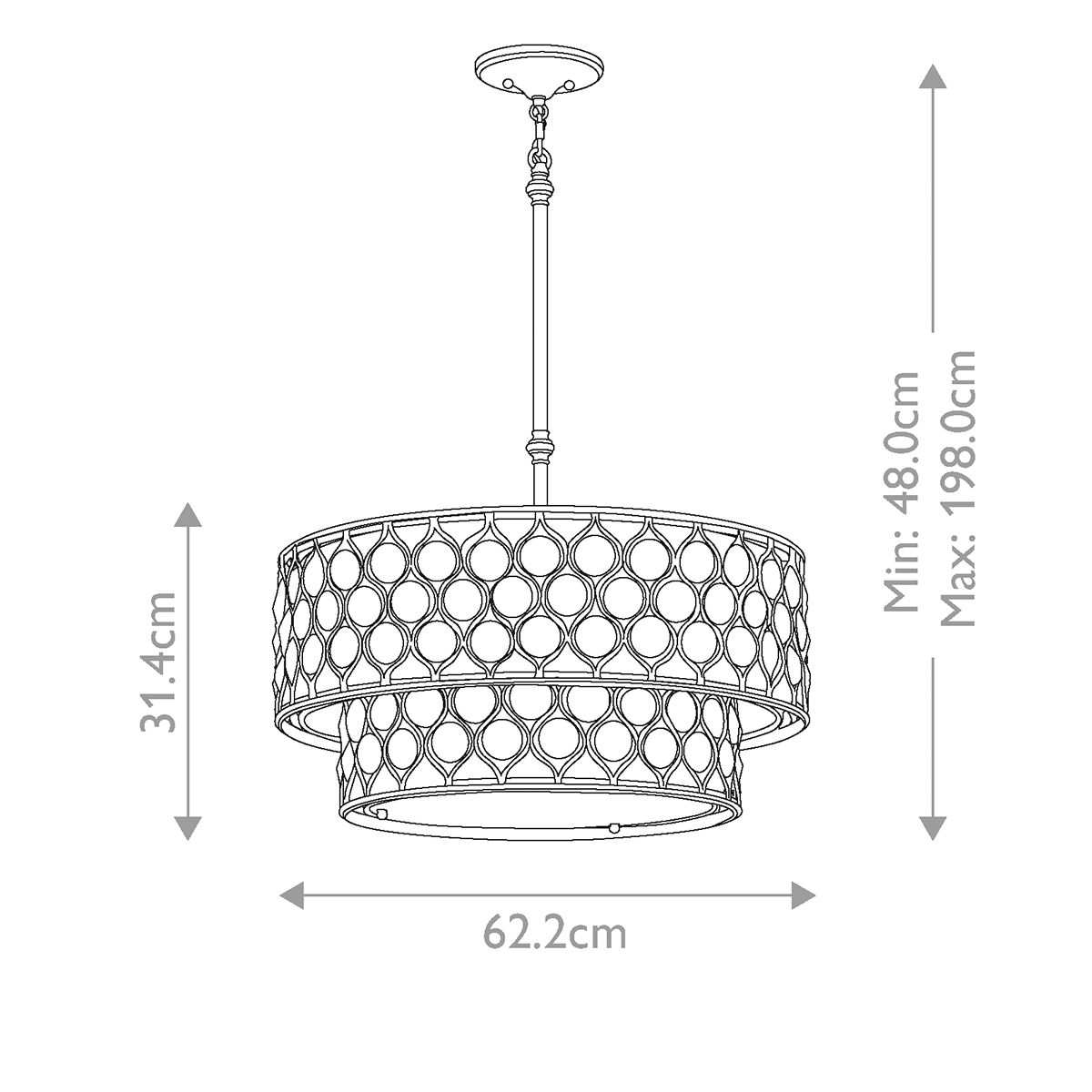 Feiss Lucia Two-Tier Pendant Chandelier Ceiling Light