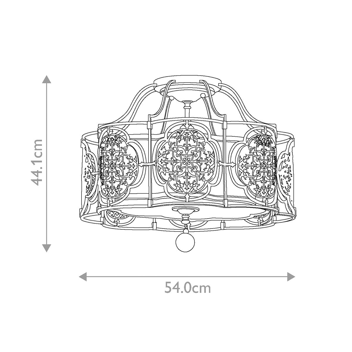 Feiss Marcella British Bronze Semi-Flush Ceiling Light — close-up detail