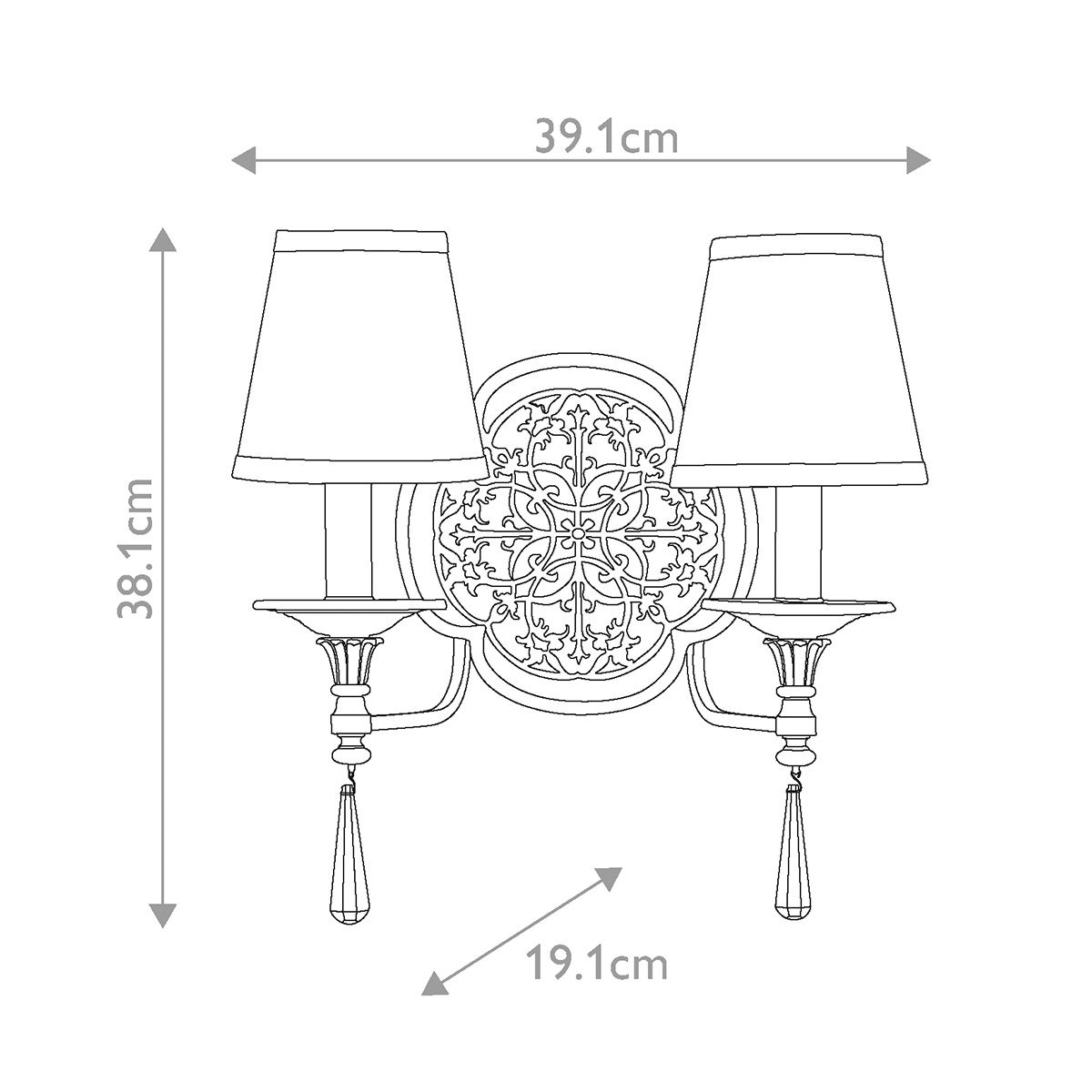 Feiss Marcella 2 Light Bronze Wall Light