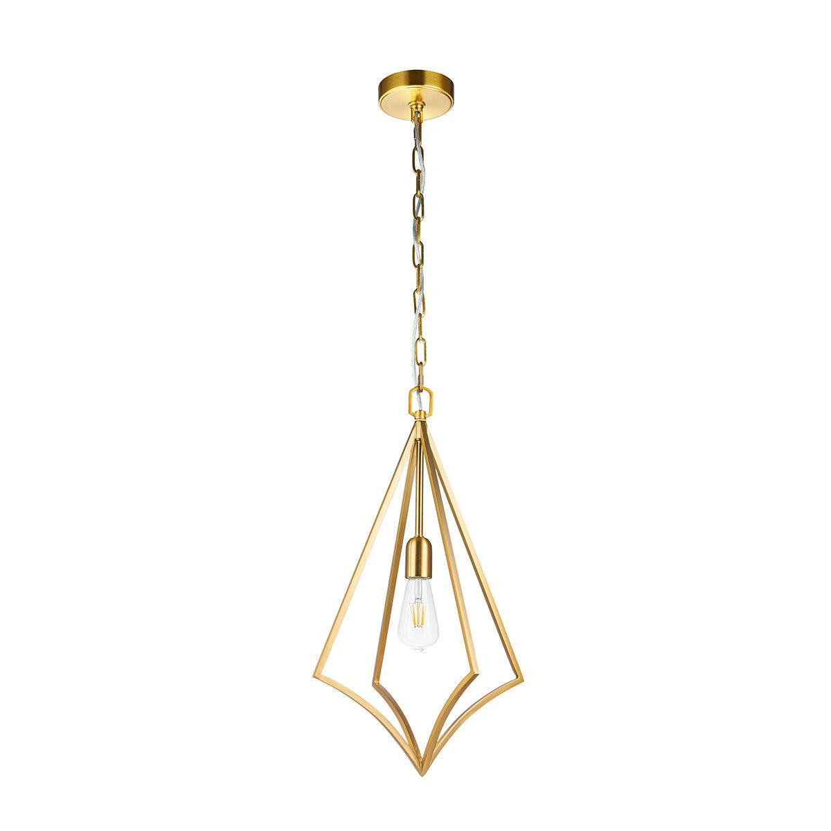 Feiss Nico 1 Light Medium Brass Ceiling Pendant-warehouse-180926