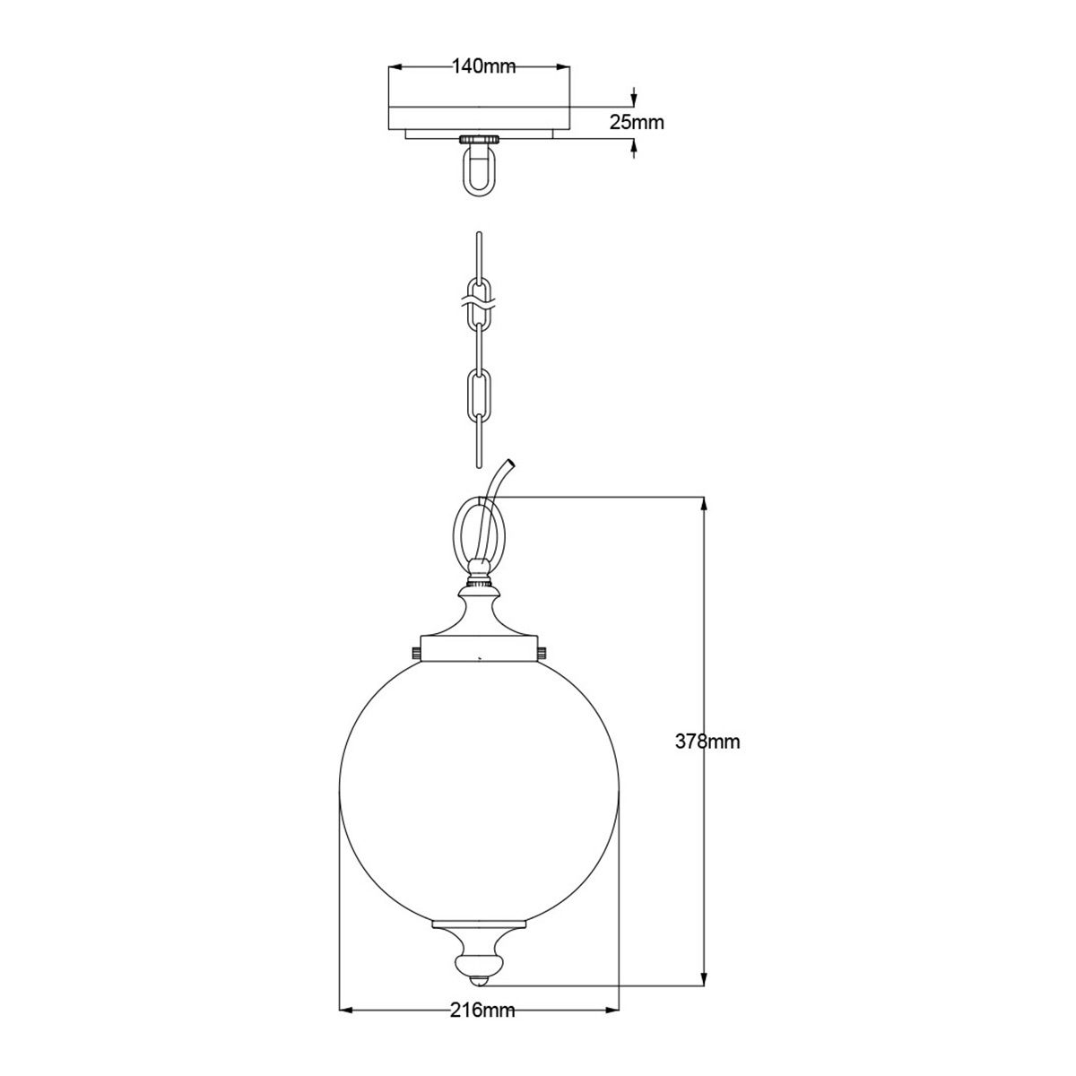 Feiss Parkman Nickel Small Ceiling Pendant Light