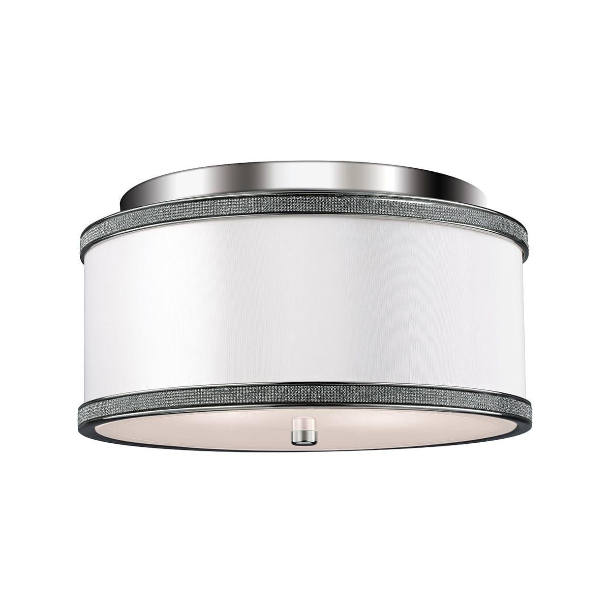 Feiss Pave 2 Light Flush Mount Polished Nickel Ceiling Light-OPEN-BOX