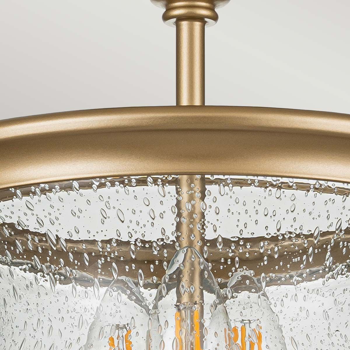 Pickering Lane 3 Light Semi Flush Painted Natural Brass