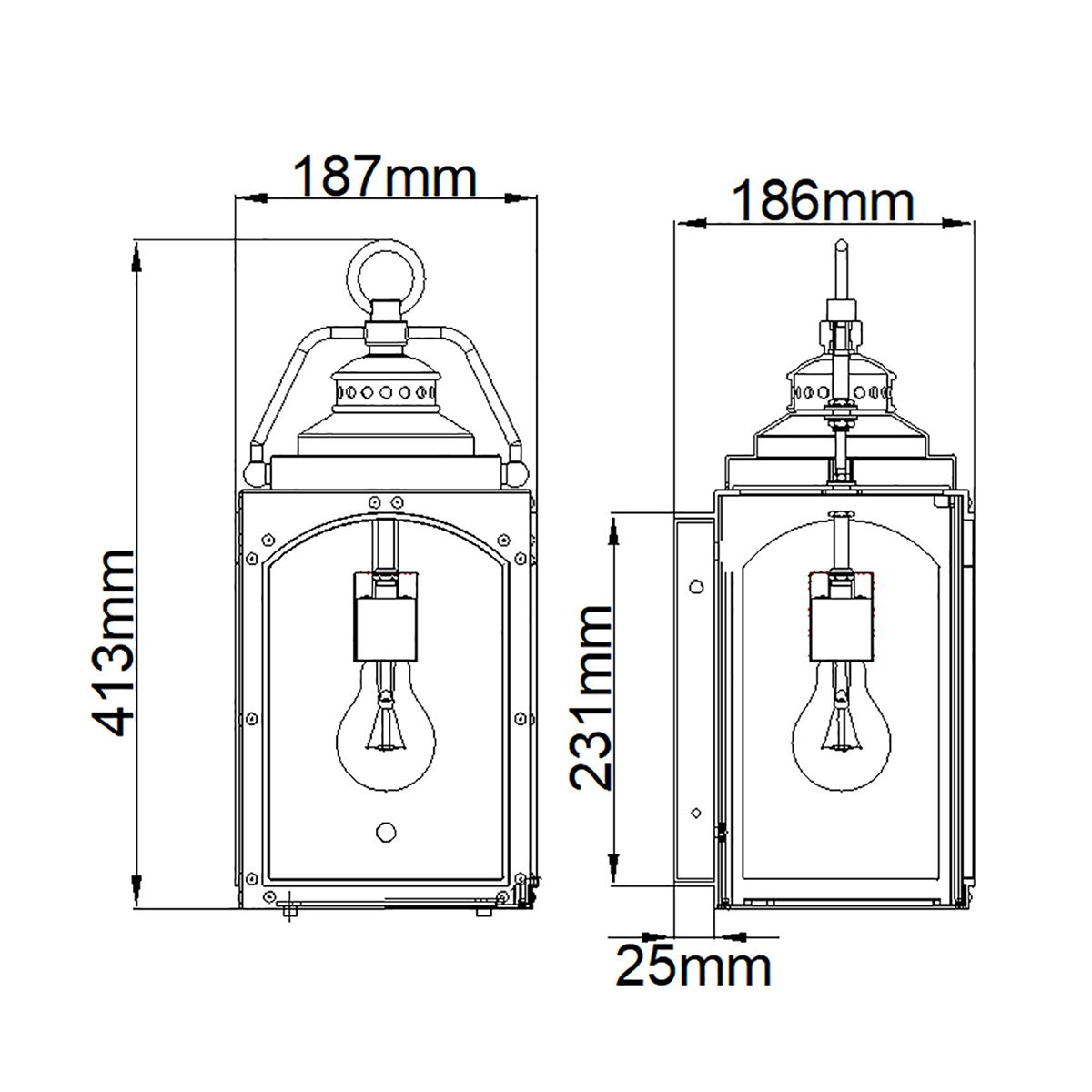 Feiss Randhurst 1 Light Medium Copper Outdoor Wall Light