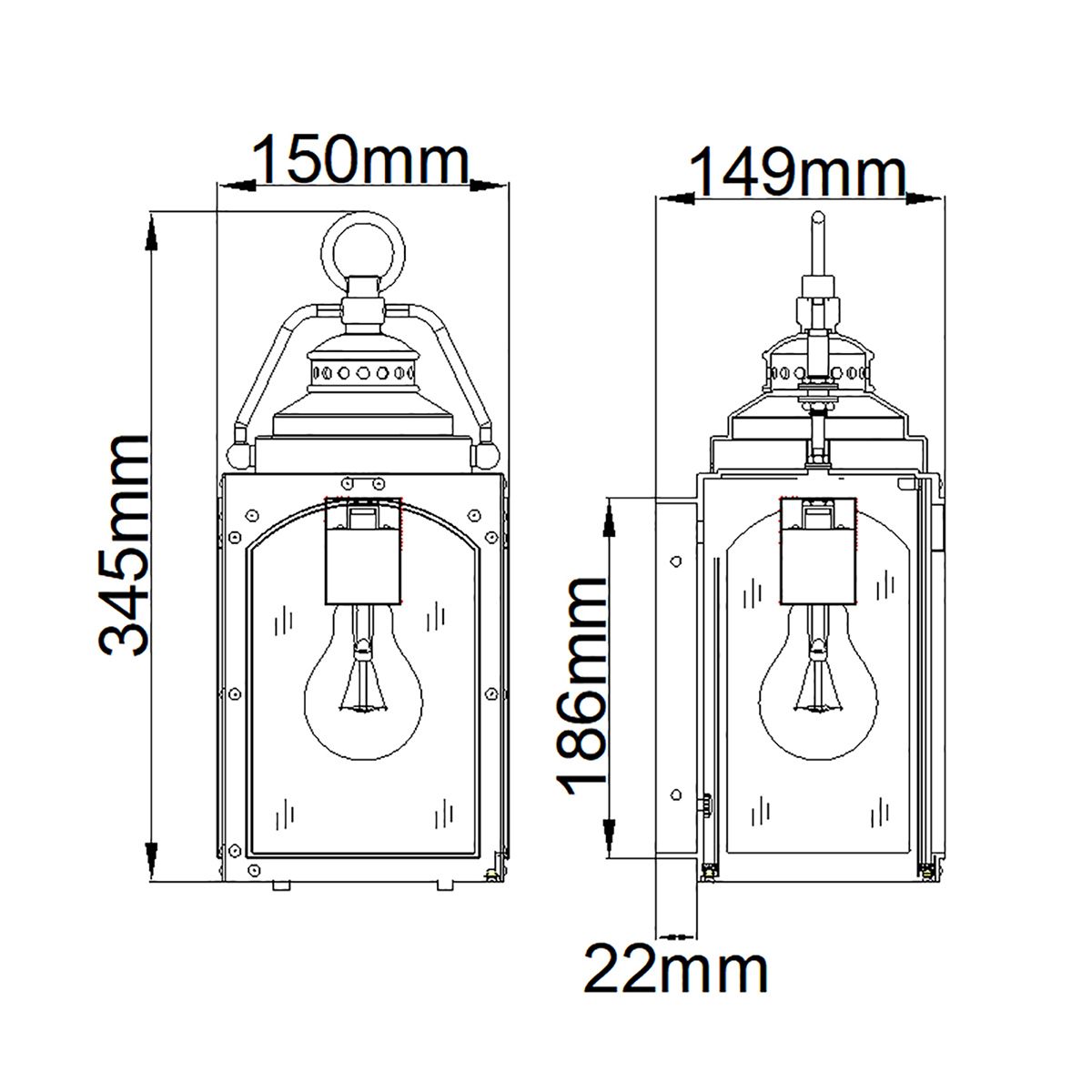 Feiss Randhurst 1 Light Small Copper Outdoor Wall Light