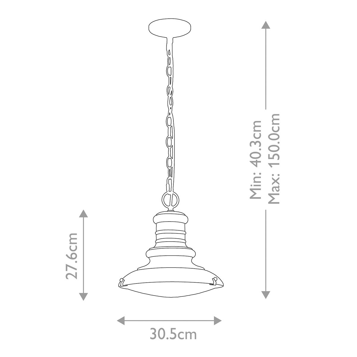 Redding Station 1 Light Medium Outdoor Chain Lantern