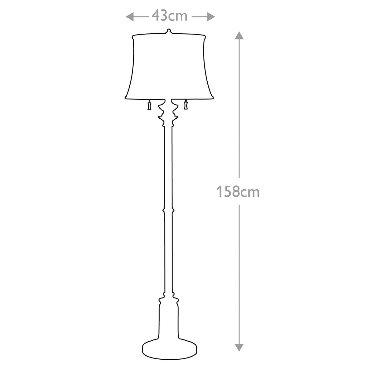 Feiss Stateroom Nickel Switched Floor Lamp With White Shade