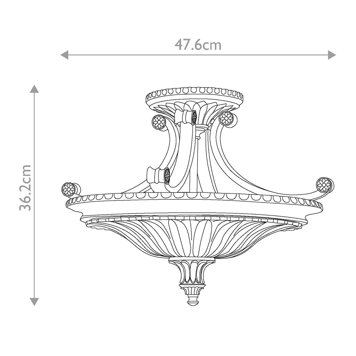 Feiss Stirling Castle Bronze Ceiling Semi Flush
