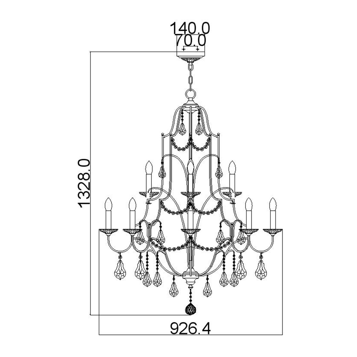 Feiss Valentina 12 Light Multi-Tier Bronze Chandelier