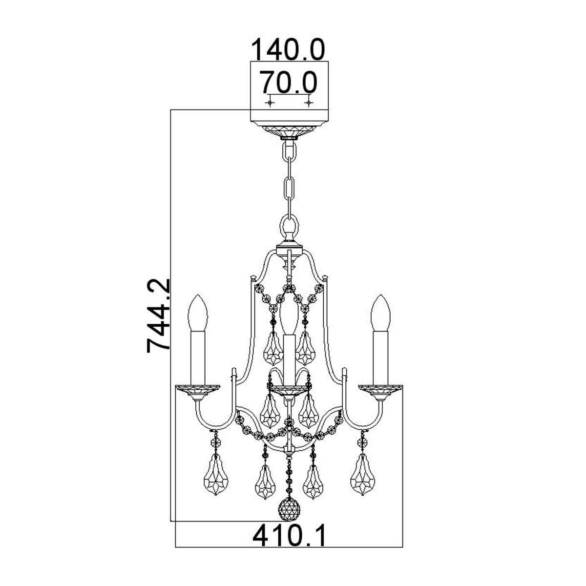 Feiss Valentina 4 Light Chandelier Ceiling Light - Bronze
