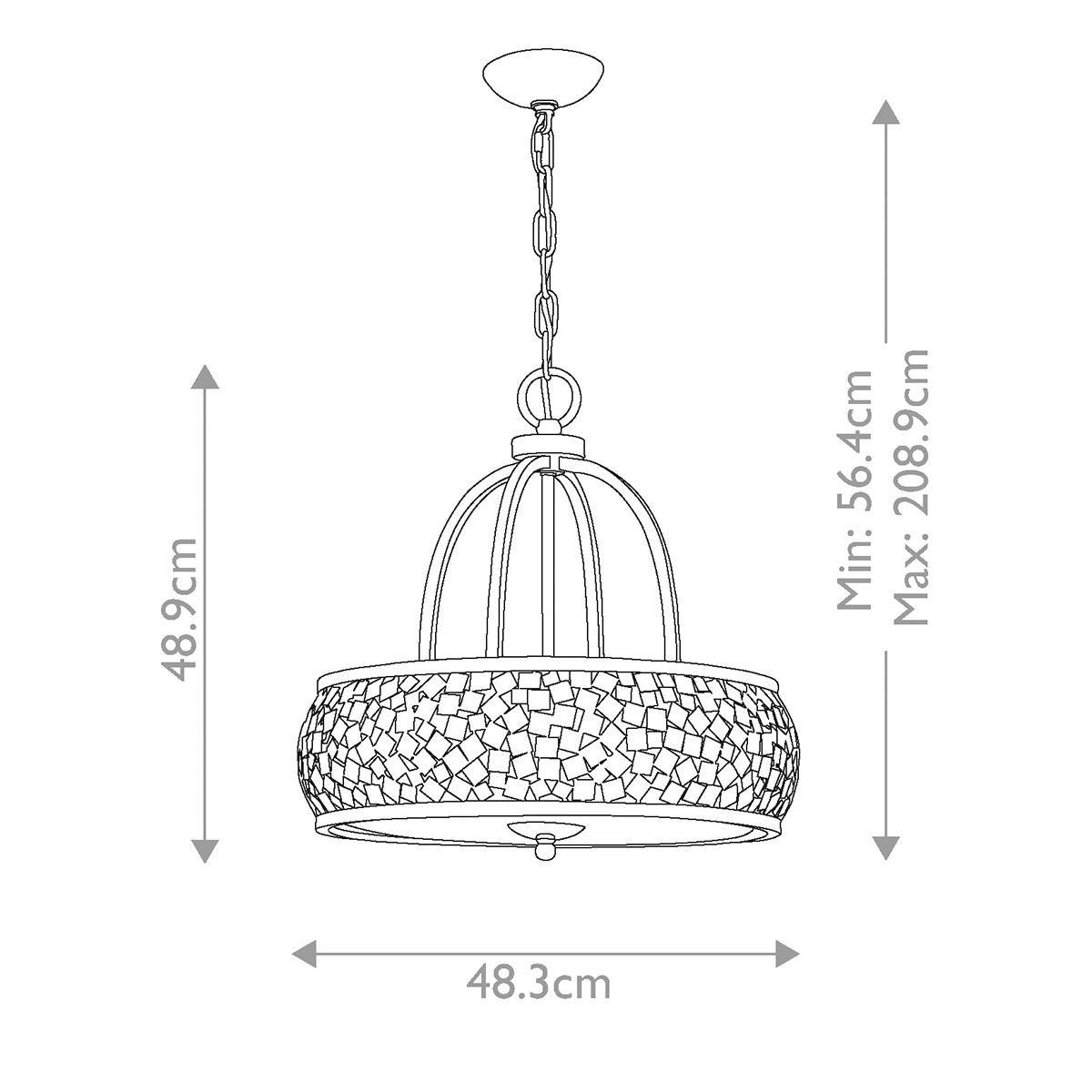 Feiss Zara 4 Light Brushed Nickel Ceiling Pendant Light