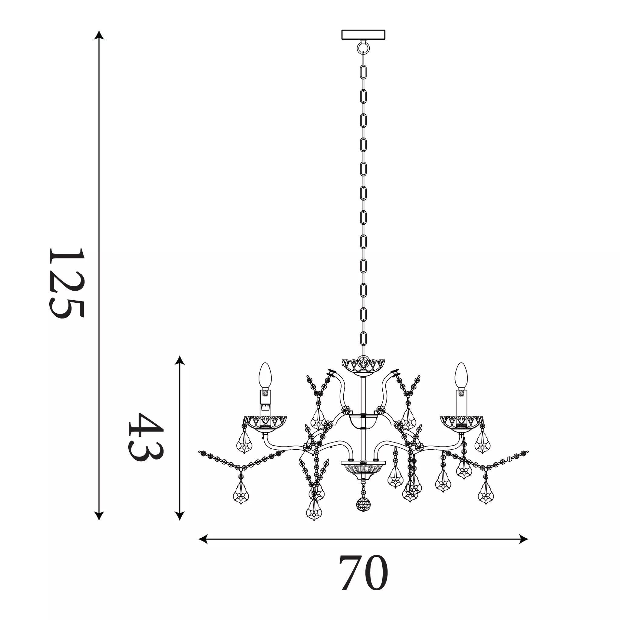 Paris 6 Light Silver/Crystal French Style Chandelier