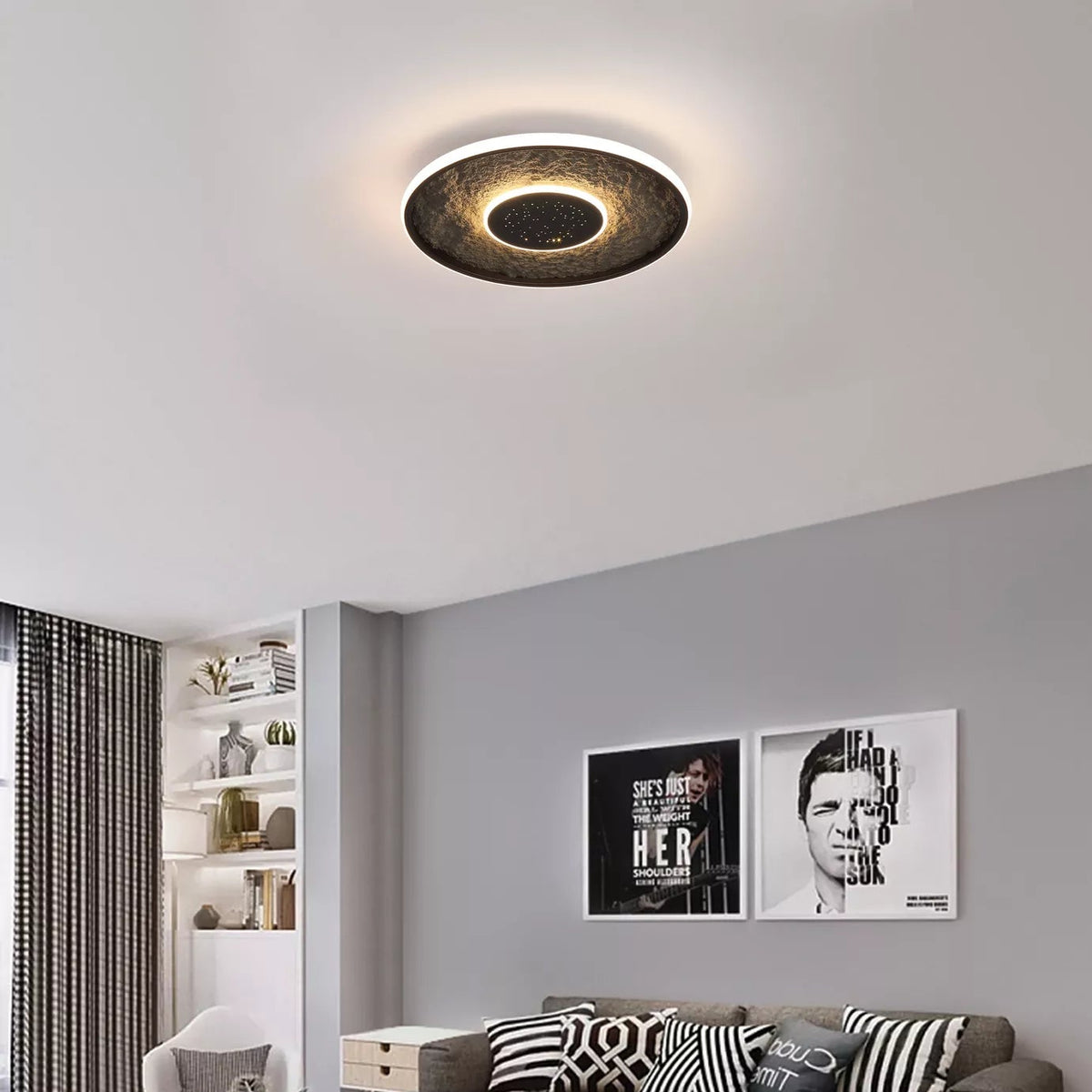 Lumadisc, Black, Flush Ceiling Light - Integrated LED