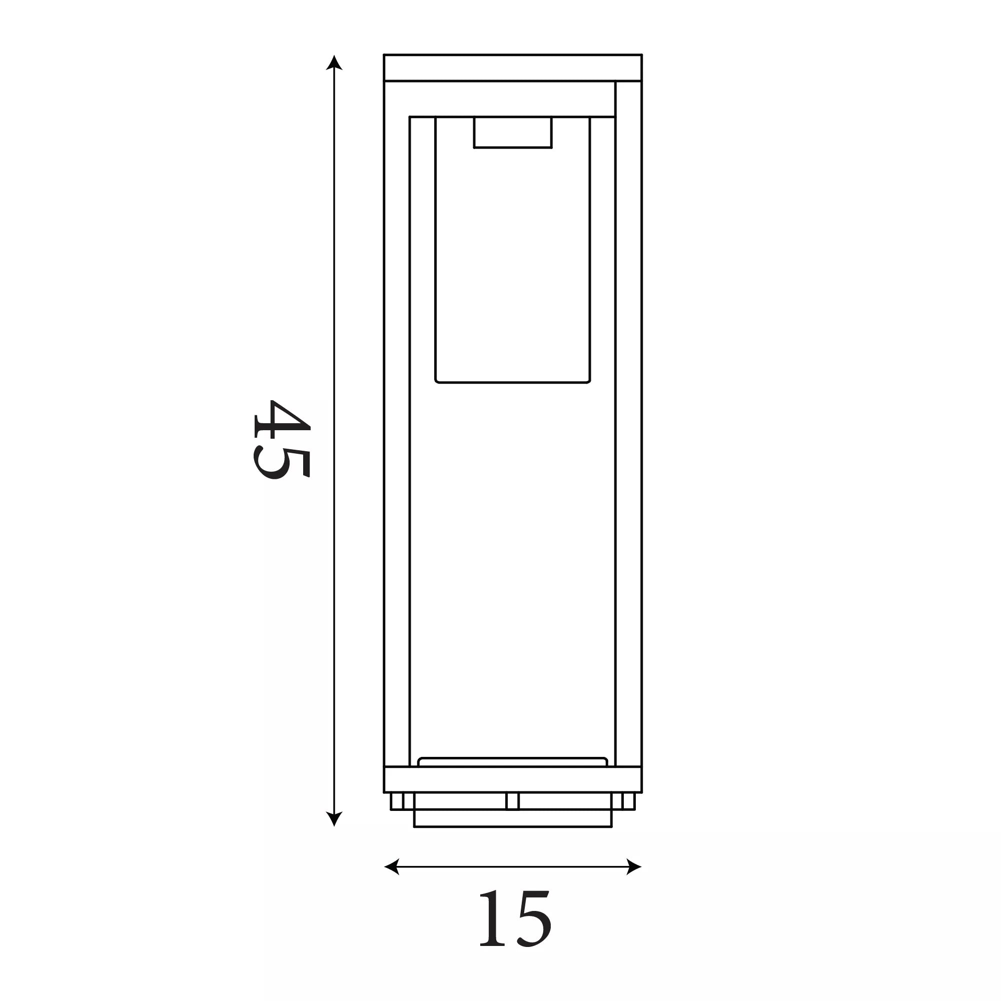 Searchlight Atlanta Black Outdoor Bollard Post - 45cm
