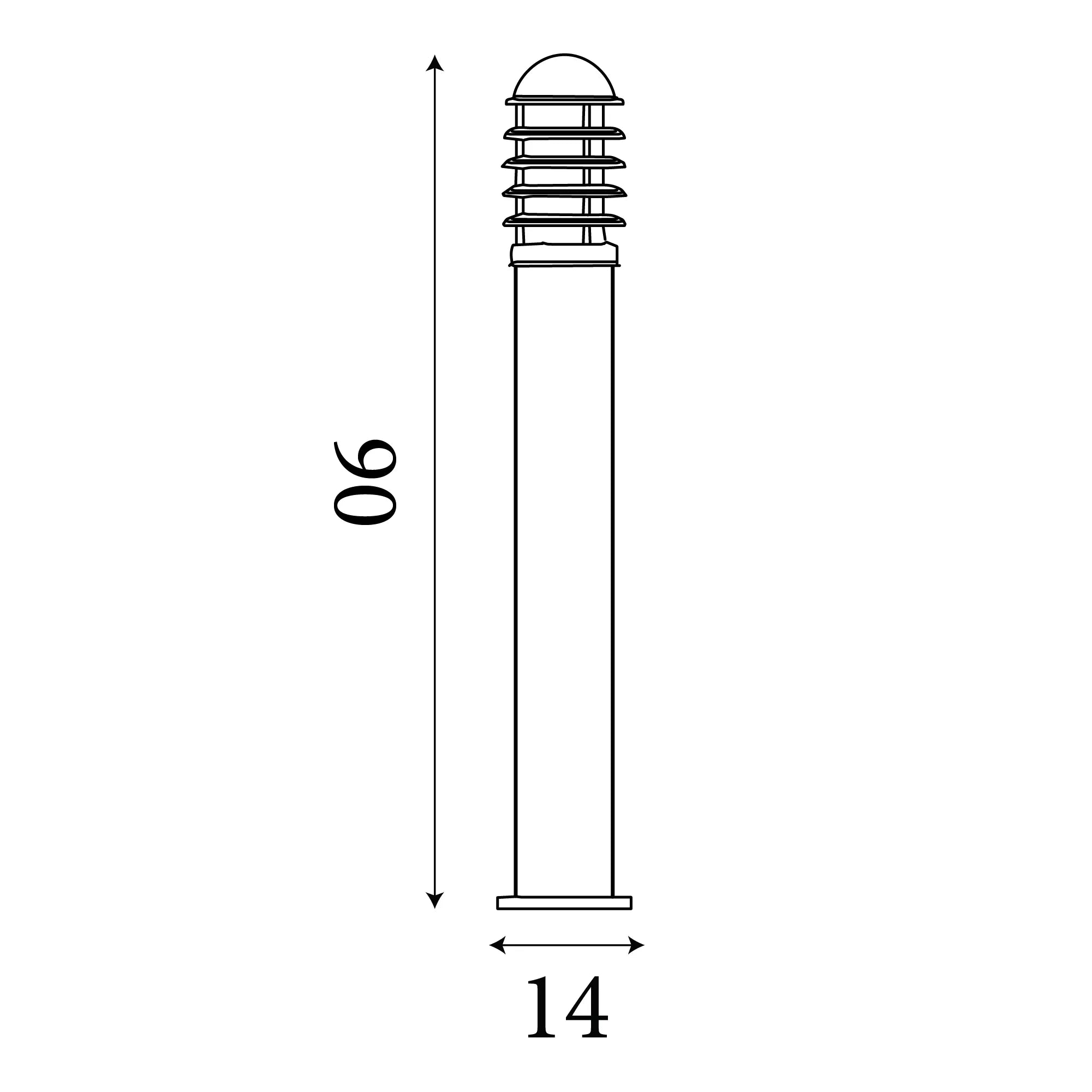 Louvre Large Stainless Steel Outdoor Bollard Light