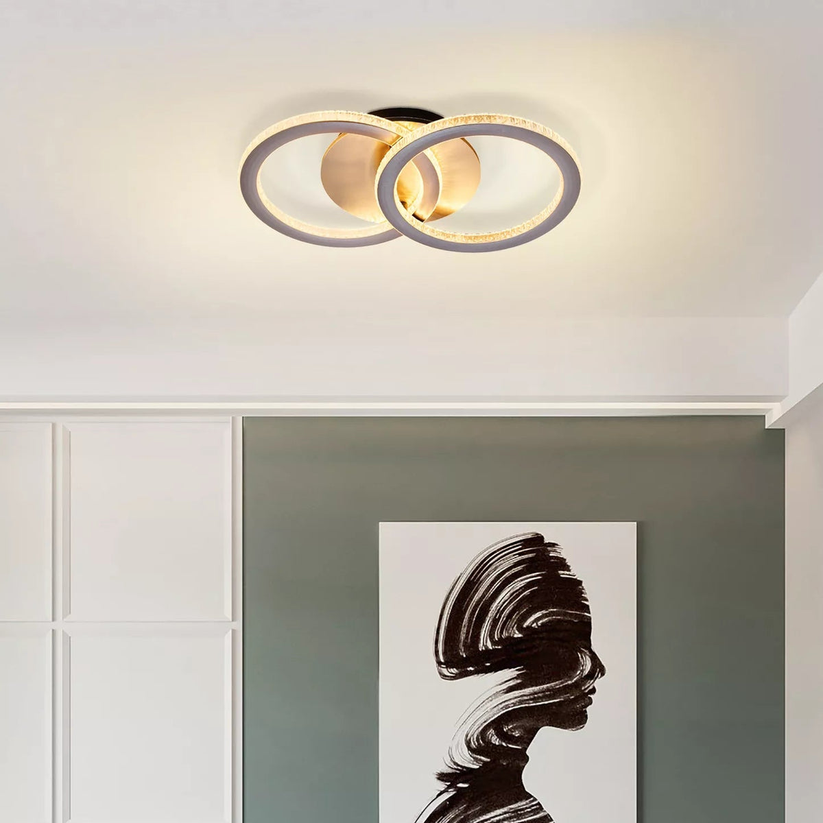 Specs, Champagne, Flush Ceiling Light - Integrated LED