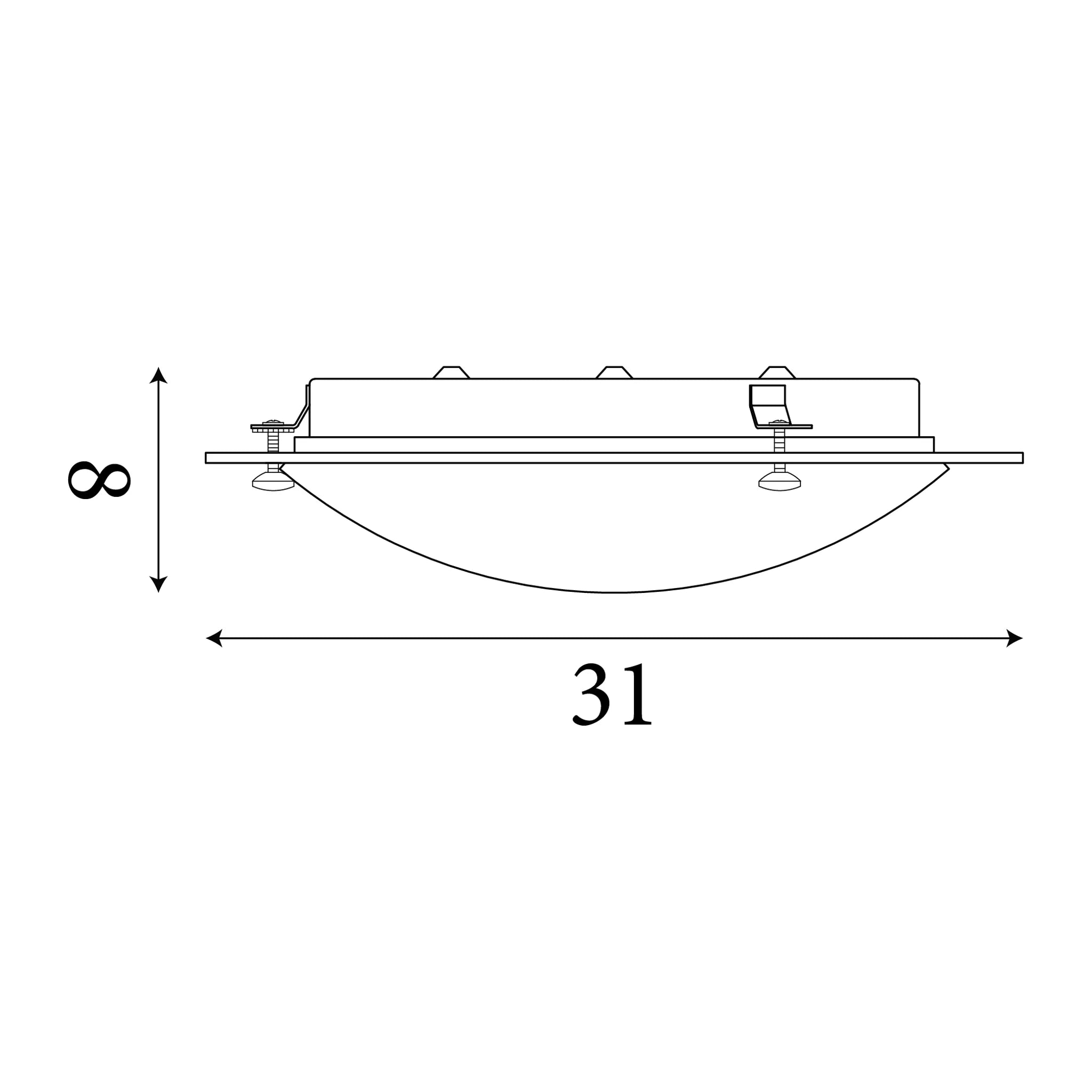 Searchlight Portland Round LED Chrome Bathroom Flush - IP44 — close-up detail