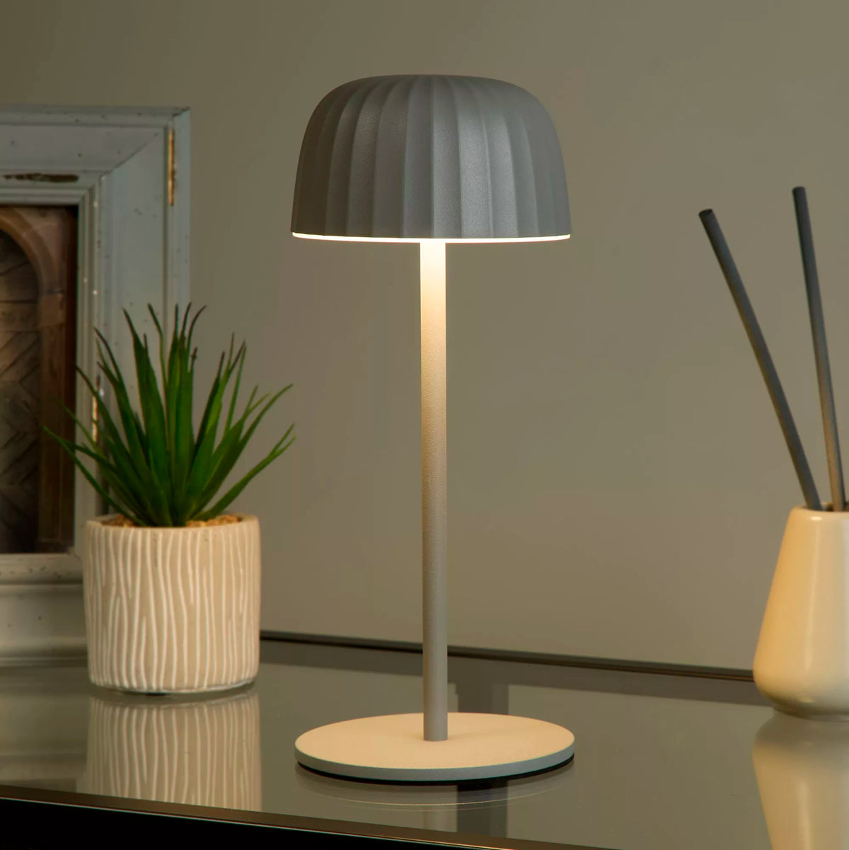 Ezra Grey Outdoor Rechargeable LED Table Lamp-warehouse-180926
