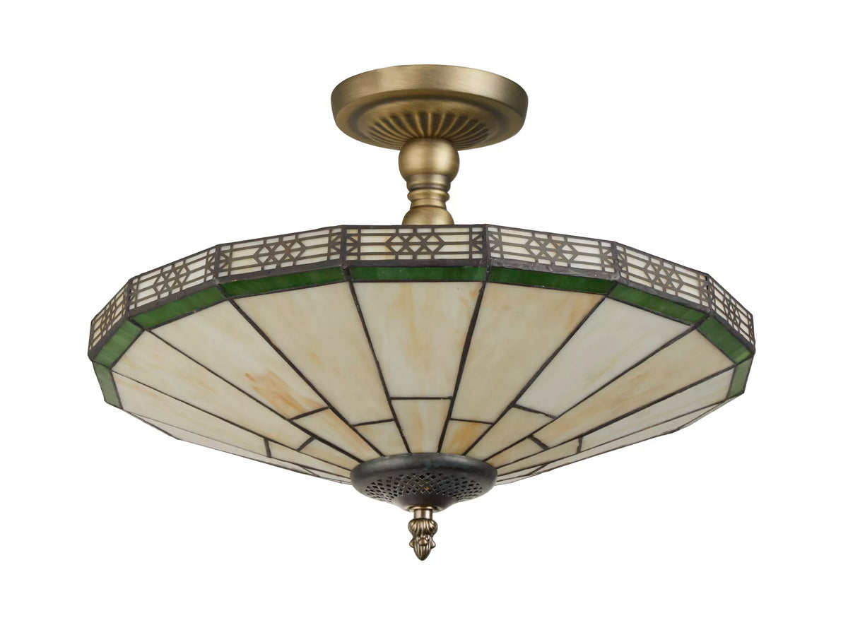 Searchlight New York Semi Flush Tiffany Ceiling Light-warehouse-180926