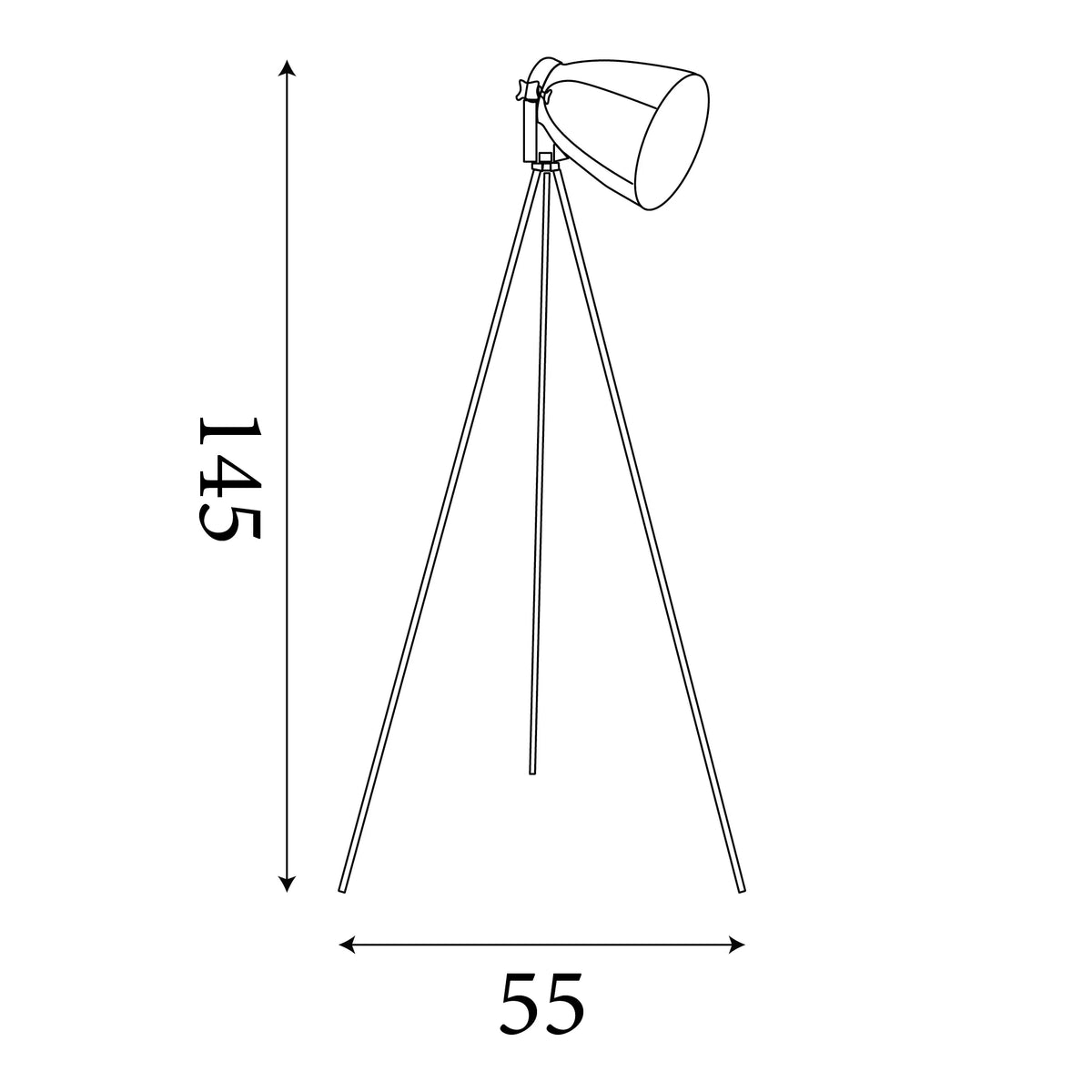 Searchlight Study Chrome Floor Lamp