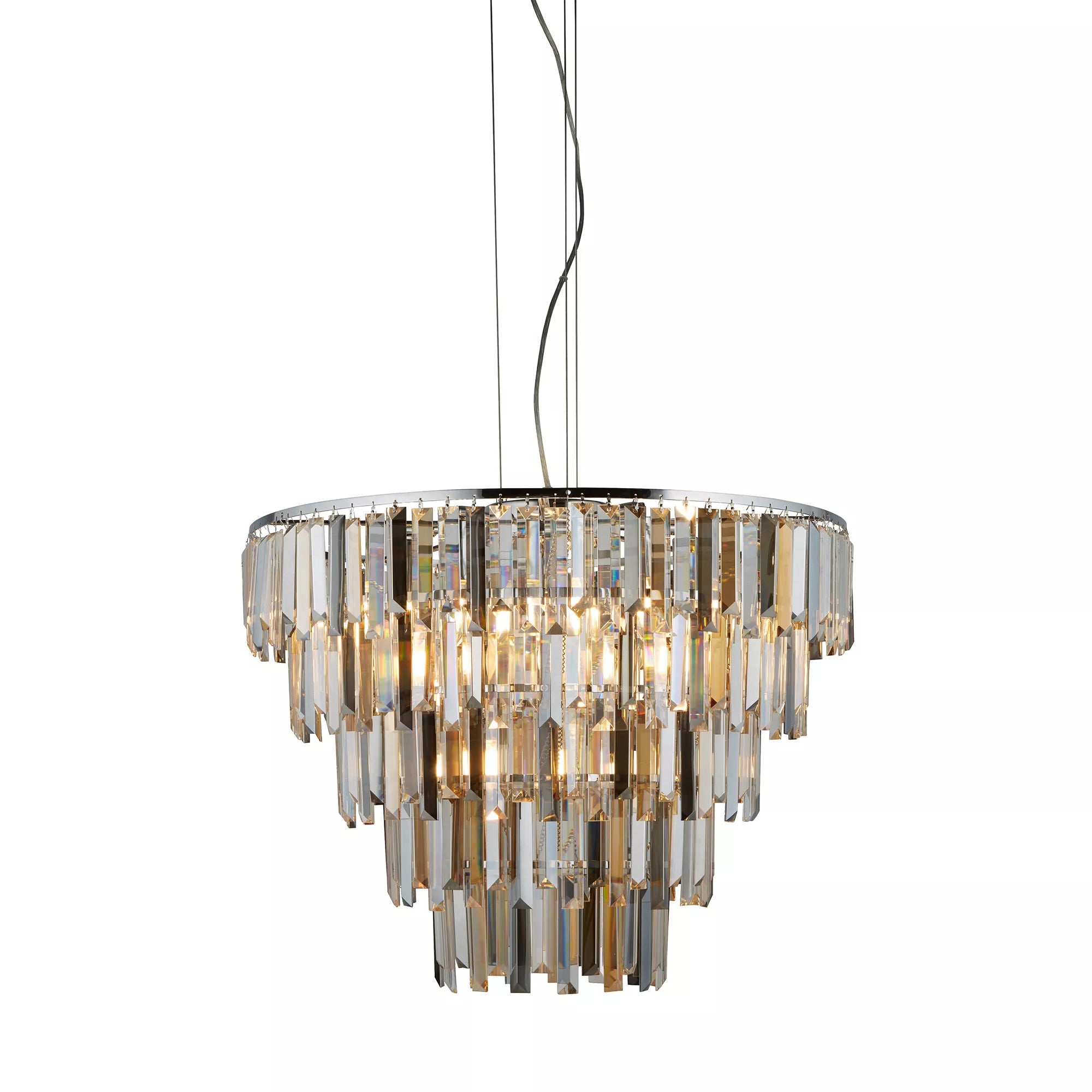 Clarissa 9 Light Chrome Pendant - Crystal Prism Drops